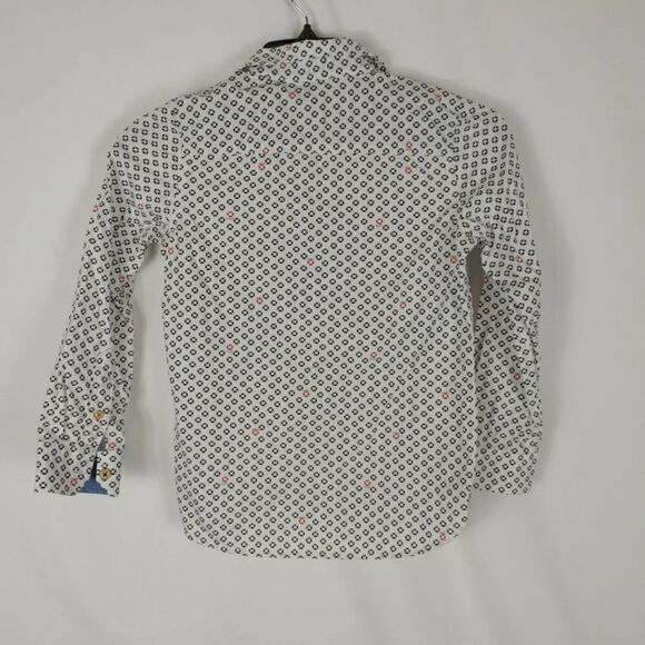 TED Baker Boys size 7 Nautical Sailor Print Button Down Oxford SHIRT Shipped wit - Picture 2 of 7